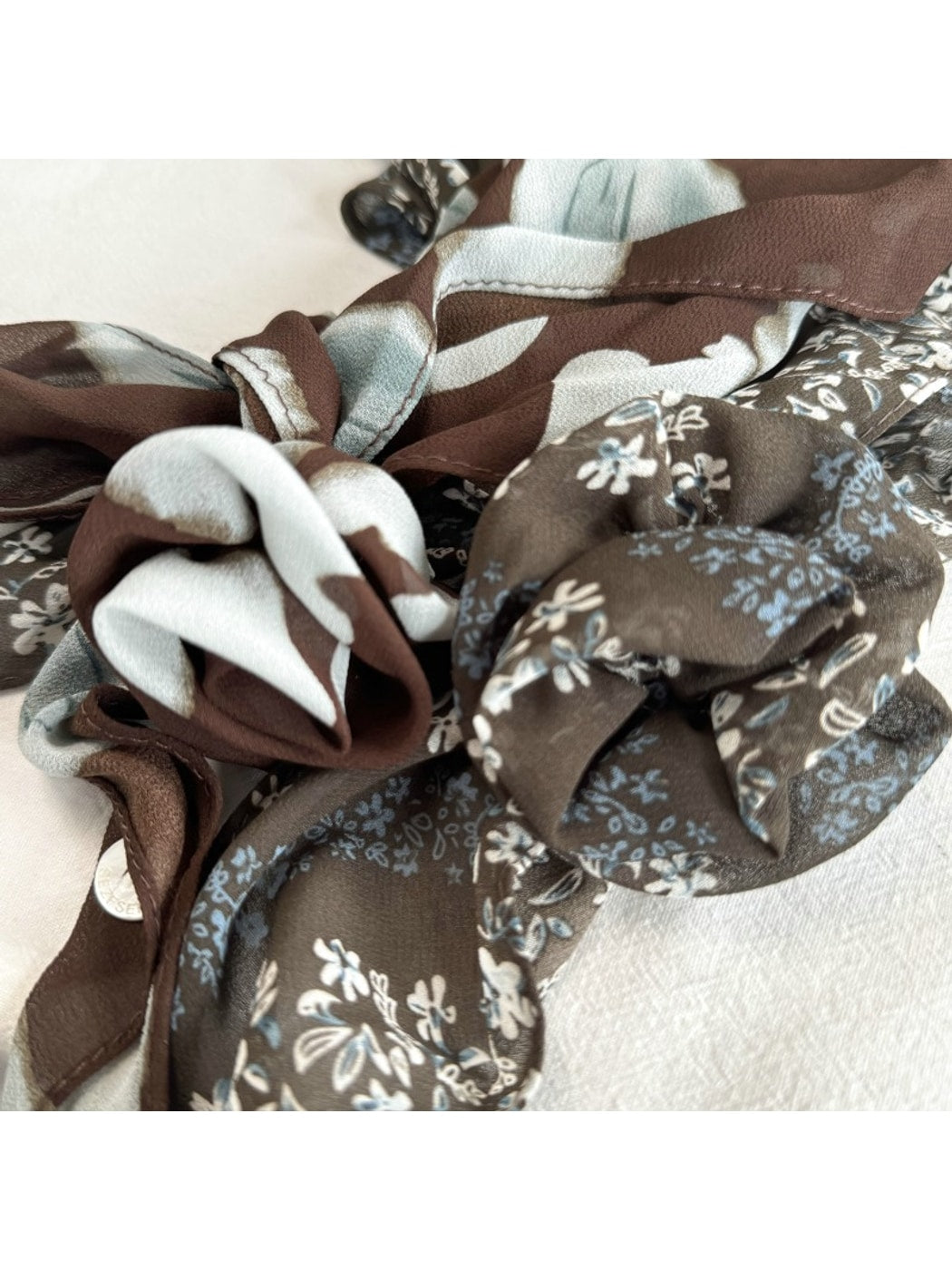 Scarvii - Vintage Style Floral Print Neck Scarf