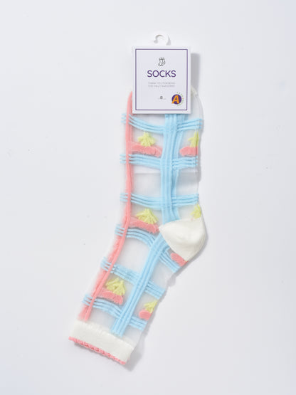 Rufia - Garden Bloom Sheer Crew Socks