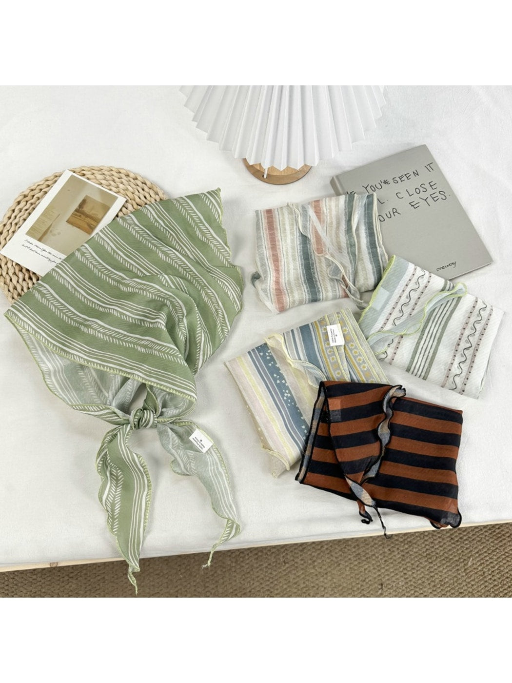 Scarvii - Stripe Print Triangle Bandana