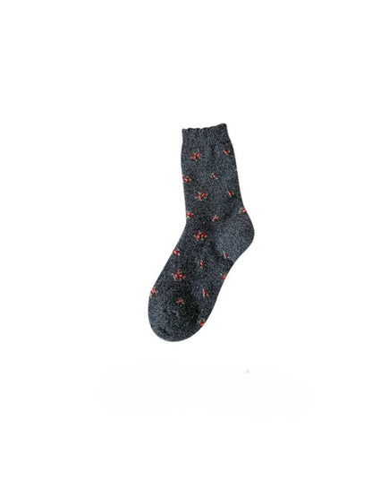 Rufia - Tiny Floral Knit Crew Socks