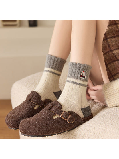 Rufia - Cozy Puppy Patch Winter Crew Socks