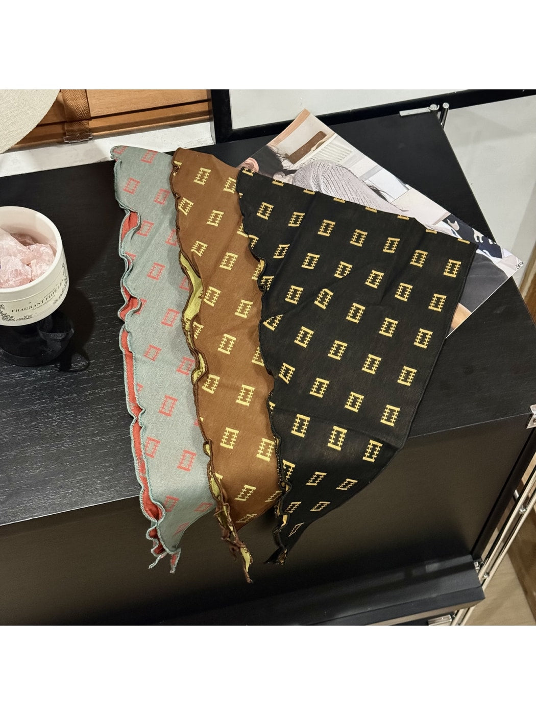 Scarvii - Geometric Print Lightweight Double Sided Bandana