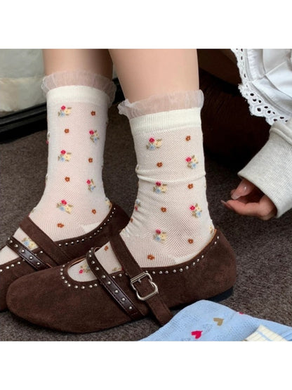 Rufia - Floral and Striped Socks