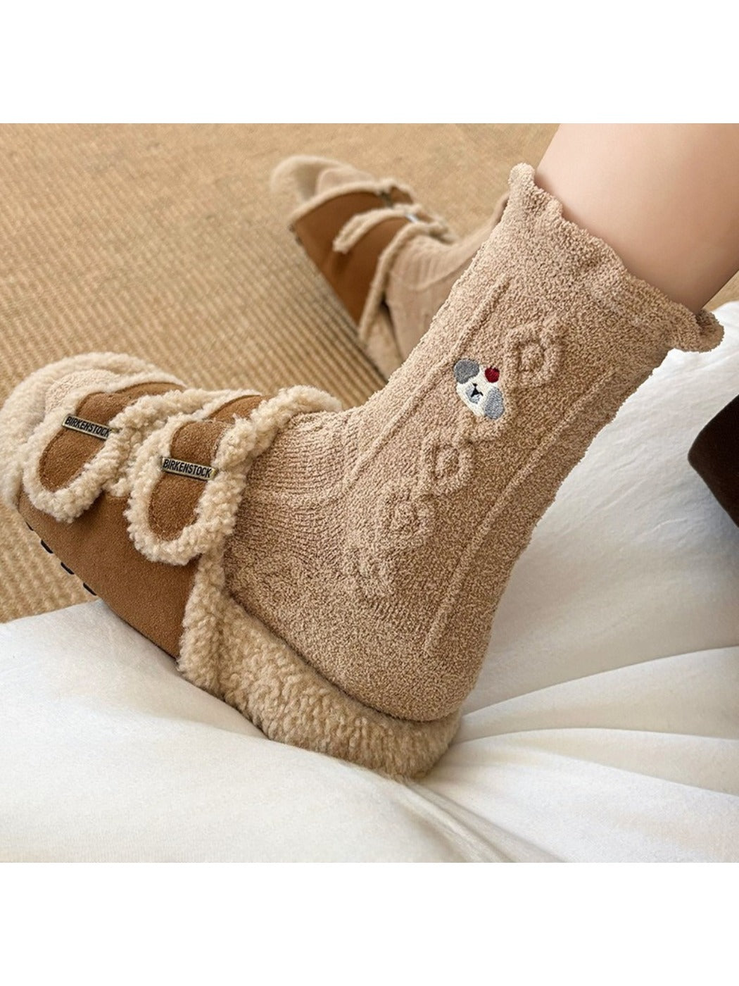 Rufia - Cute Cartoon Coral Fleece Winter Socks