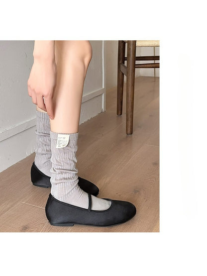 Rufia - Textured Soft Wave Knit Crew Socks