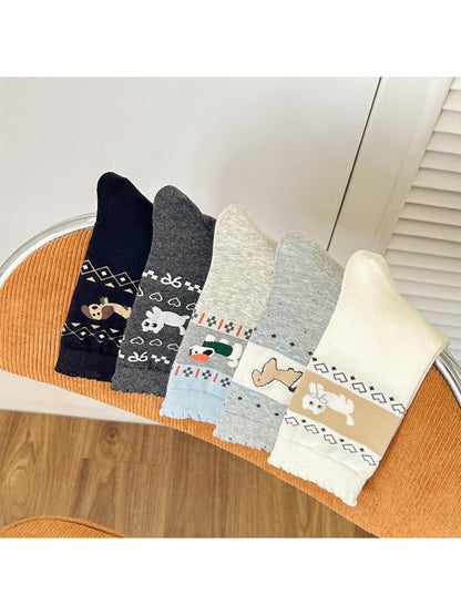 Rufia – Retro Fair Isle Cartoon Socks