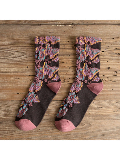Rufia - Textured Bloom Cluster Socks
