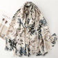 Scarvii - Leaf Print Long Thin Scarf - Versatile & Stylish