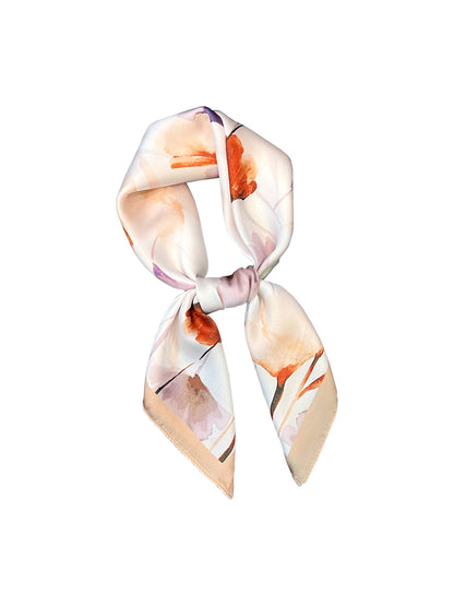 Scarvii - Watercolor Floral Neck Accent Square Scarf
