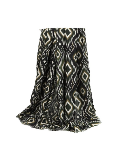 Scarvii - Geometric Diamond Fringe Scarf