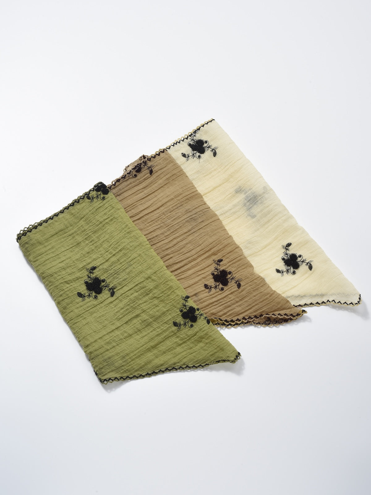 Scarvii Soft Botanical Print Triangle Scarf