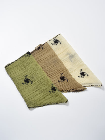 Scarvii Soft Botanical Print Triangle Scarf