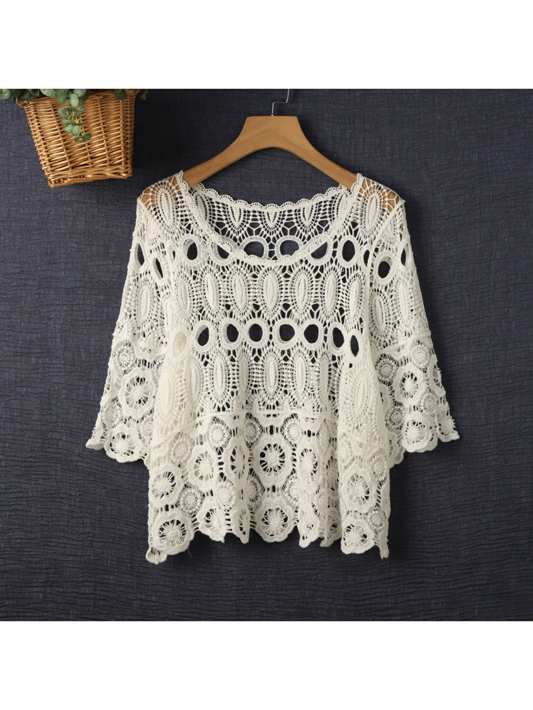 Crosa - Retro Openwork Short Crochet Cover Up