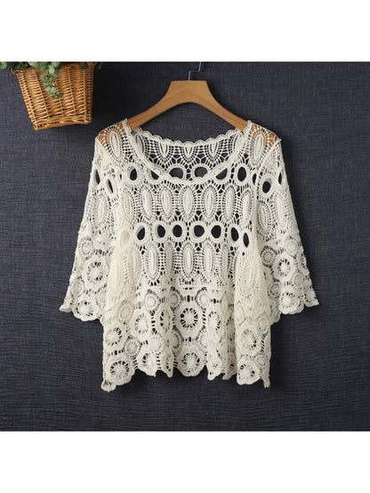 Crosa - Retro Openwork Short Crochet Cover Up