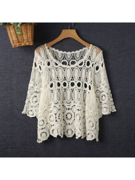 Crosa - Retro Openwork Short Crochet Cover Up