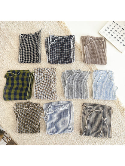 Scarvii - Plaid Sheer Skinny Scarf