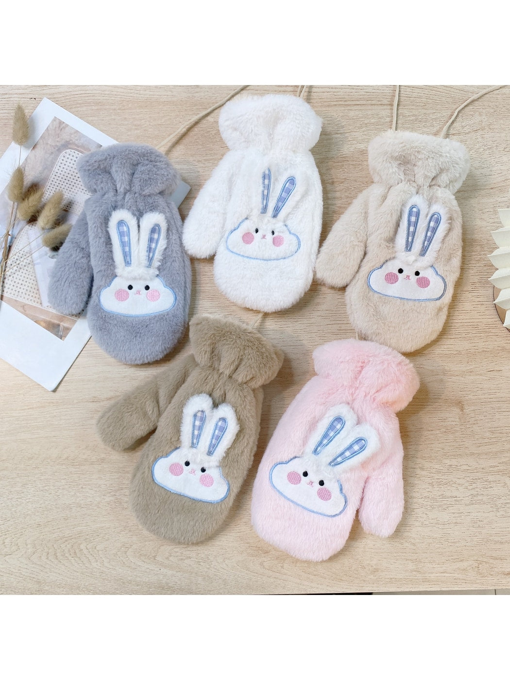 Gloving - Cartoon Bunny Plush Winter Mittens