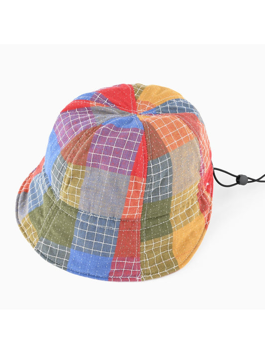 Haila - Vintage Colorful Patchwork Wide Brim Bucket Hat