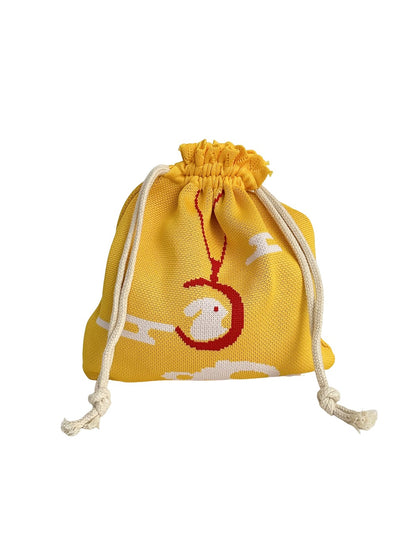 Cosbai - Rabbit Pattern Cute Drawstring Bag & Purse