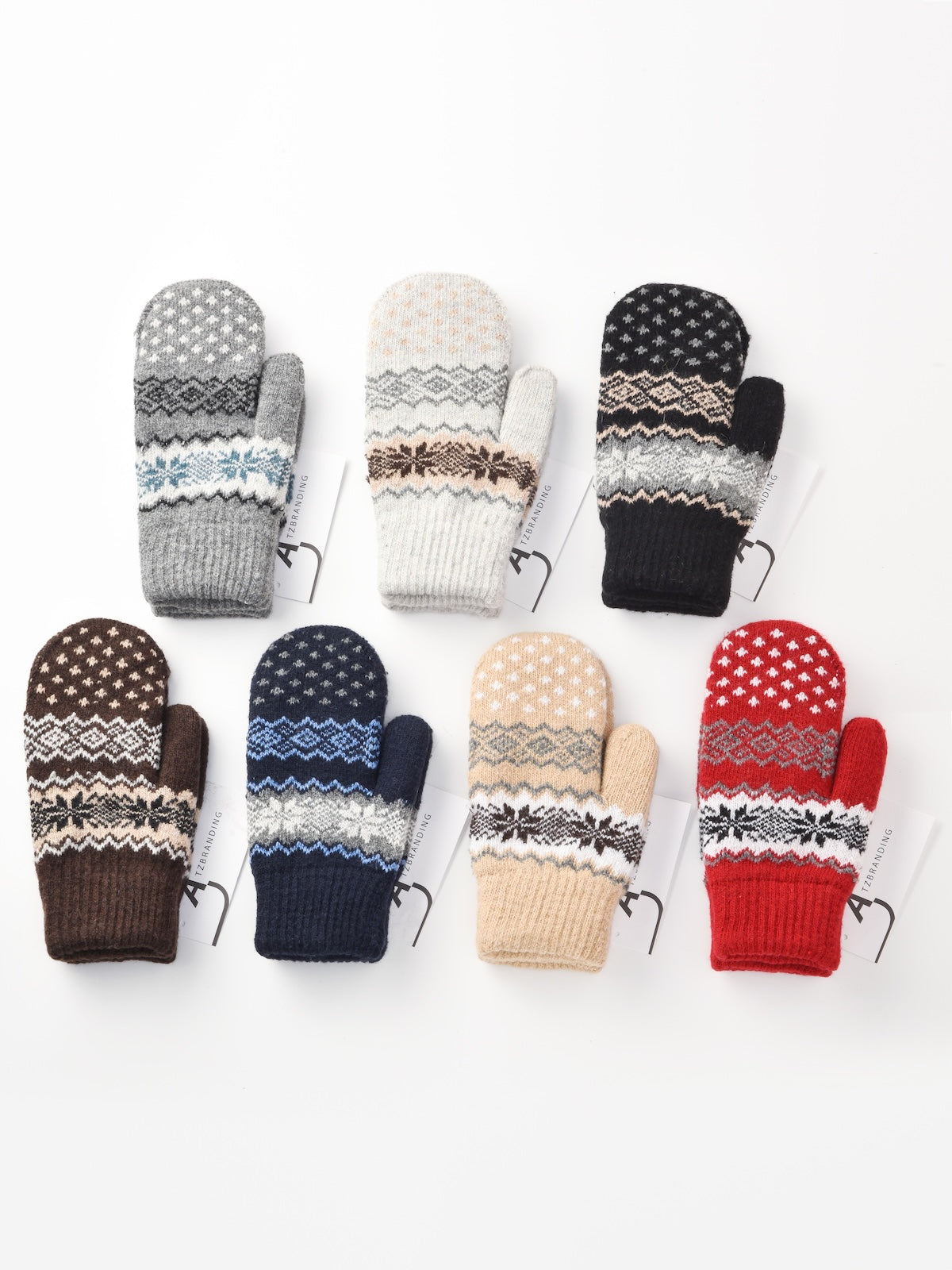 Gloving - Unisex Warm Snowflake Knit Mittens