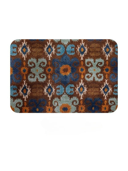 Cosbai Boho Ethnic Tassel Tote bag with ethnic print and tassels shown from top view