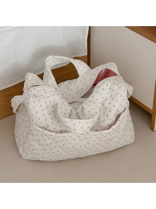 Cosbai padded travel bag with floral pattern on white background