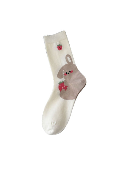 Rufia - Playful Animal Design Crew Socks