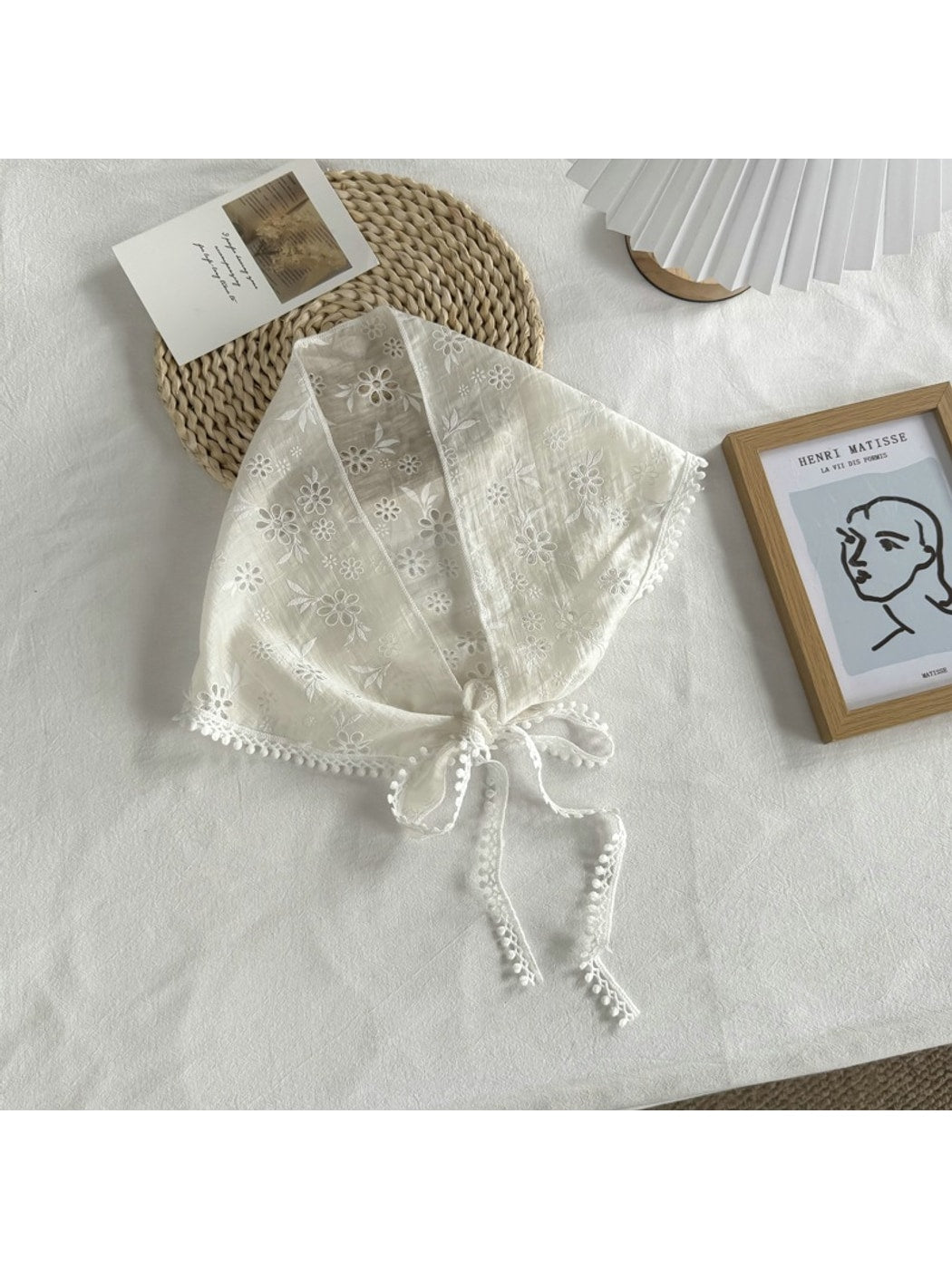 Scarvii - Floral Tie Strap Triangle Bandana