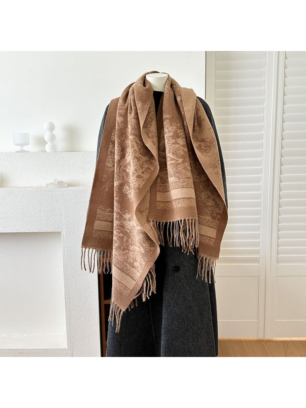 Scarvii - Reversible Jacquard Fringe Scarf
