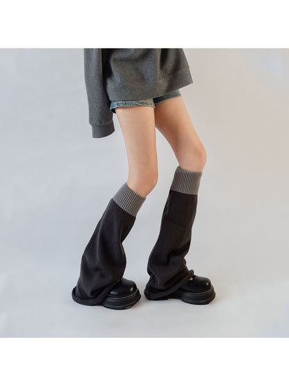 Cozyra - Color Block Stacked Knit Leg Warmers