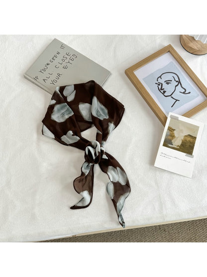 Scarvii - Vintage Style Floral Print Neck Scarf