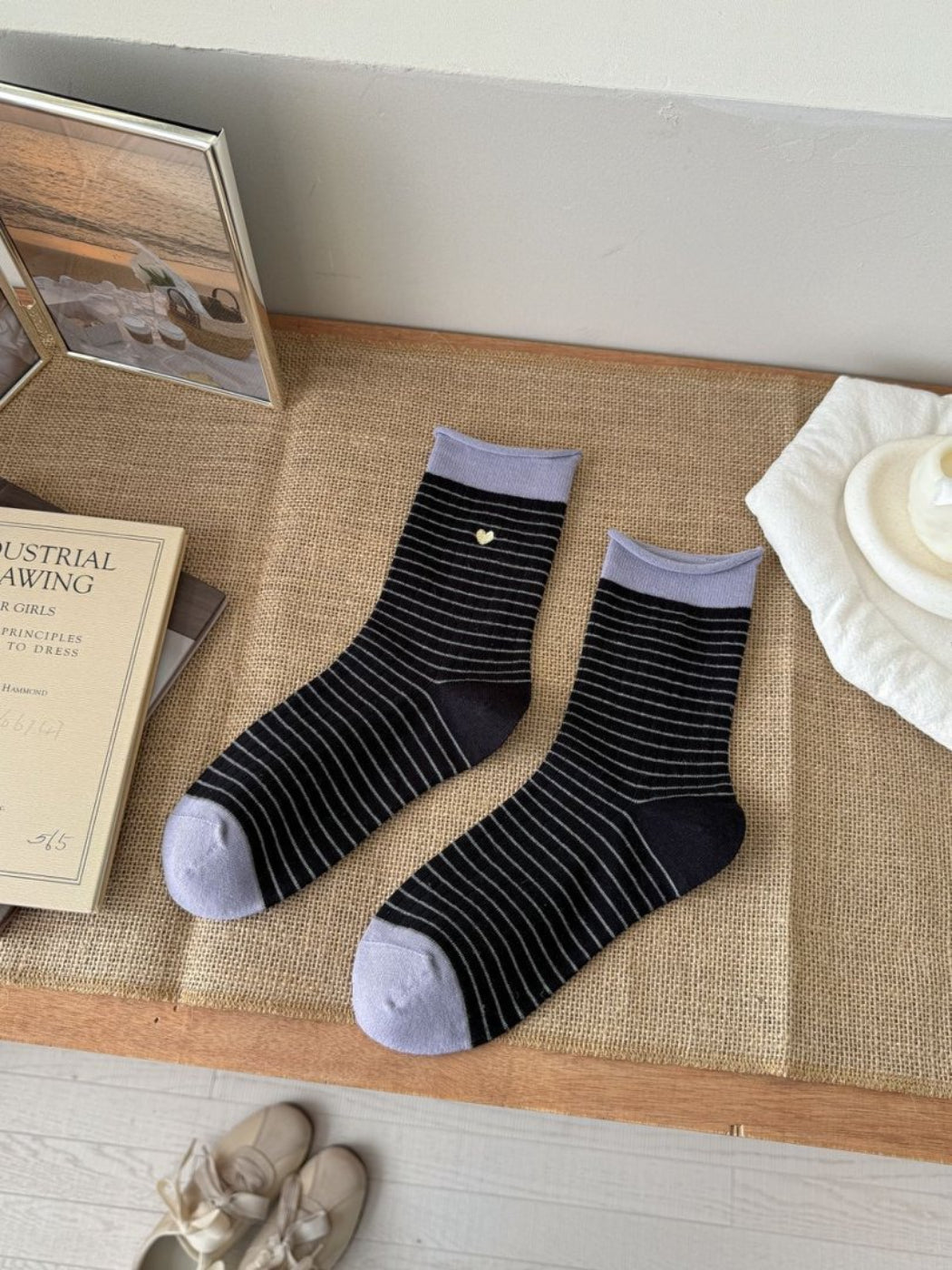 Rufia - Heart Detail Stripe Crew Socks product image 4