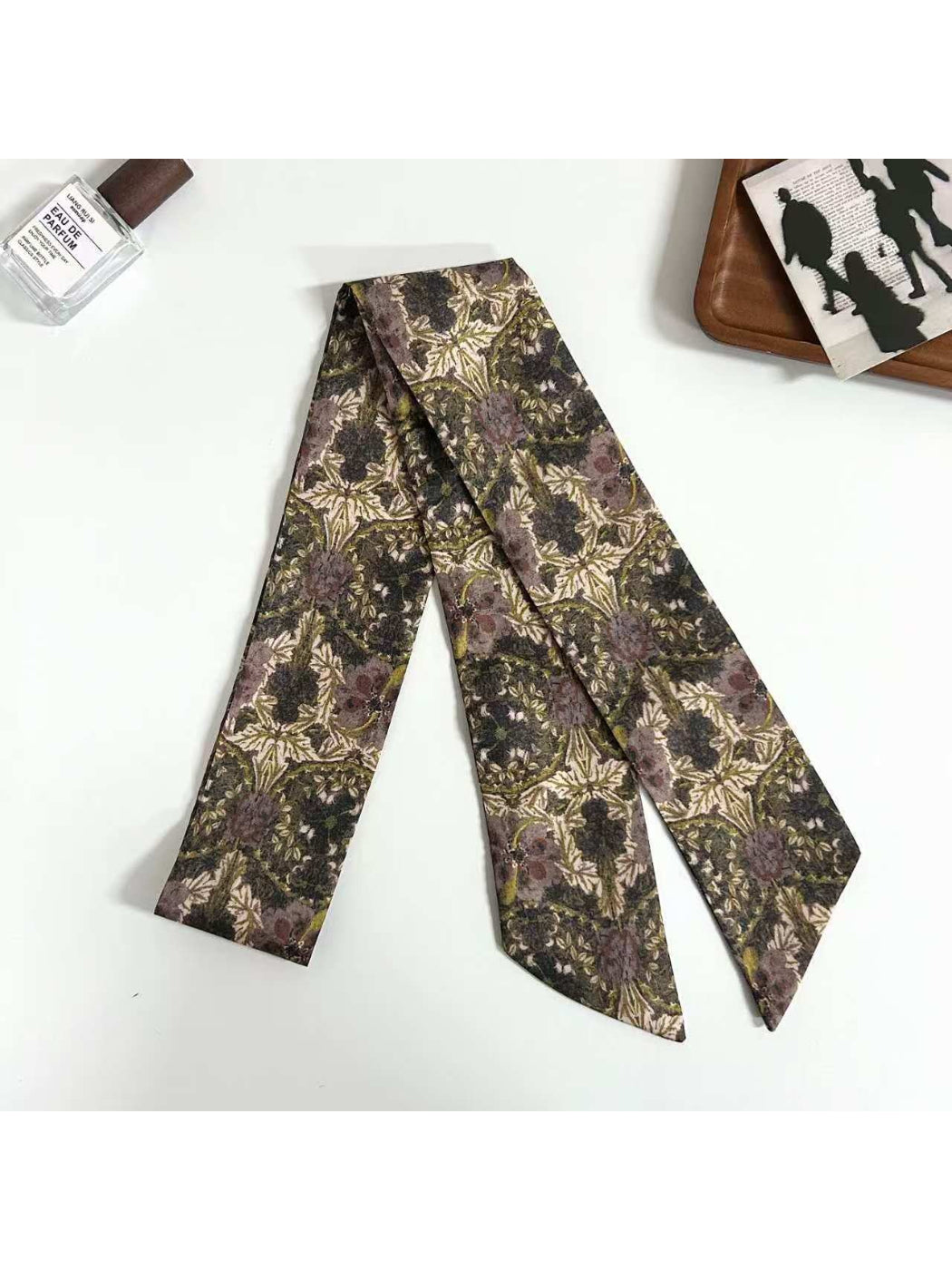 Scarvii Dark Garden Floral Skinny Scarf