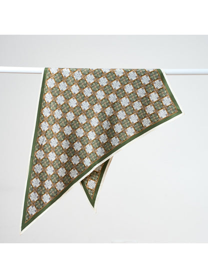 Scarvii - Sophisticated Print Border Triangle Bandana