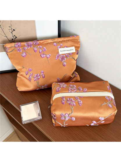 Cosbai - Floral Zippered Makeup Bag Pouch