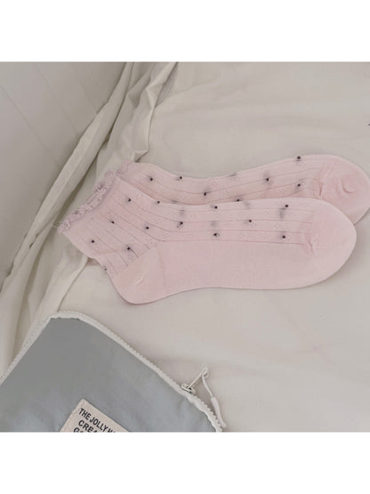 Rufia - Soft Dot Rib Knit Ankle Socks product image 4