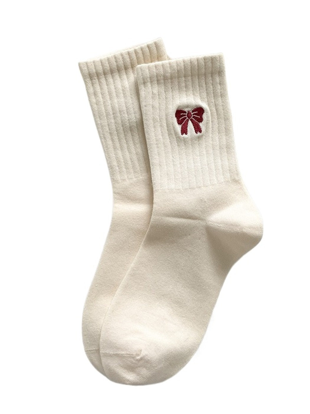 Rufia - Mid-Calf Socks with Bow & Stripe Pattern for Girls