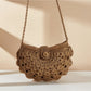 Side view of Cosbai Boho shell shape crossbody bag showing curved silhouette