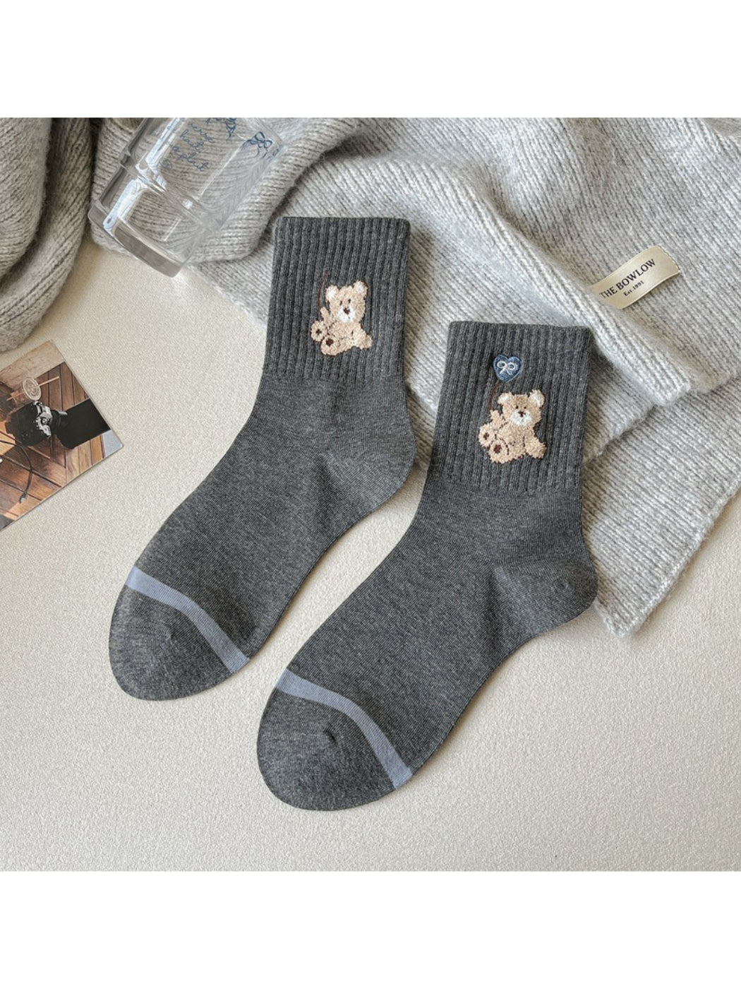 Rufia - Cozy Bear Motif Crew Socks product image 8