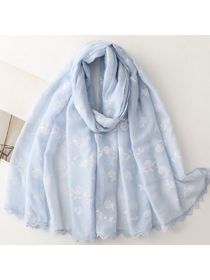Scarvii – Soft Rose Pattern Light Layer Scarf