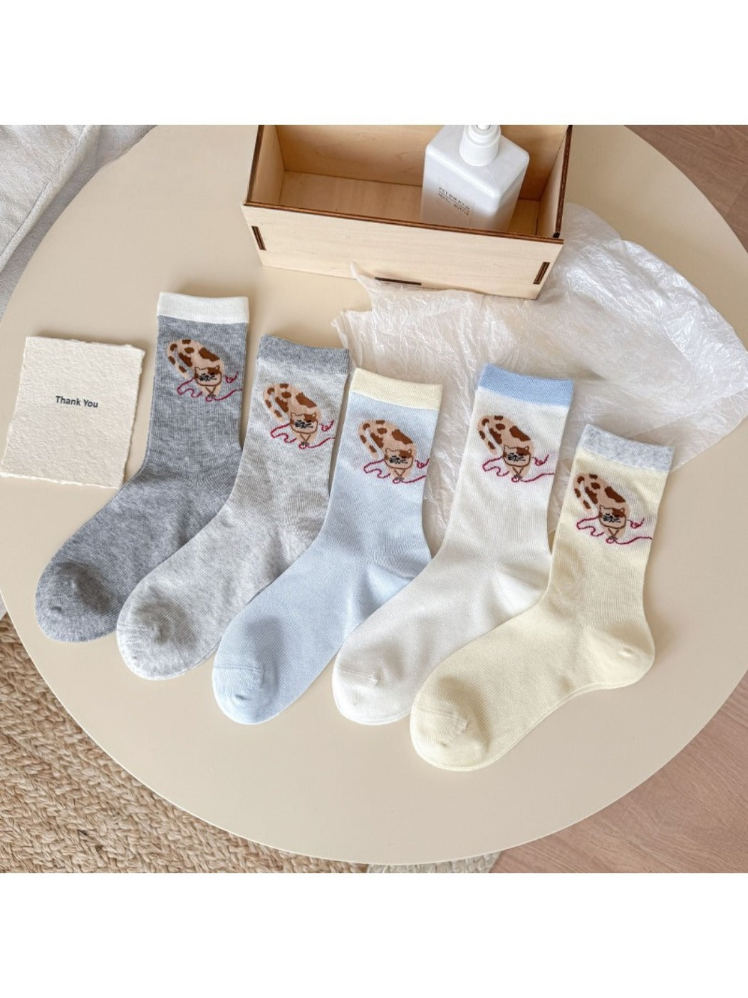 Rufia - Cute Kitty Detail Everyday Crew Socks product image 1
