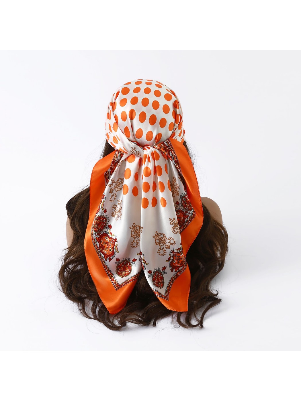 Scarvii - Polka Dot Ornate Border Square Scarf