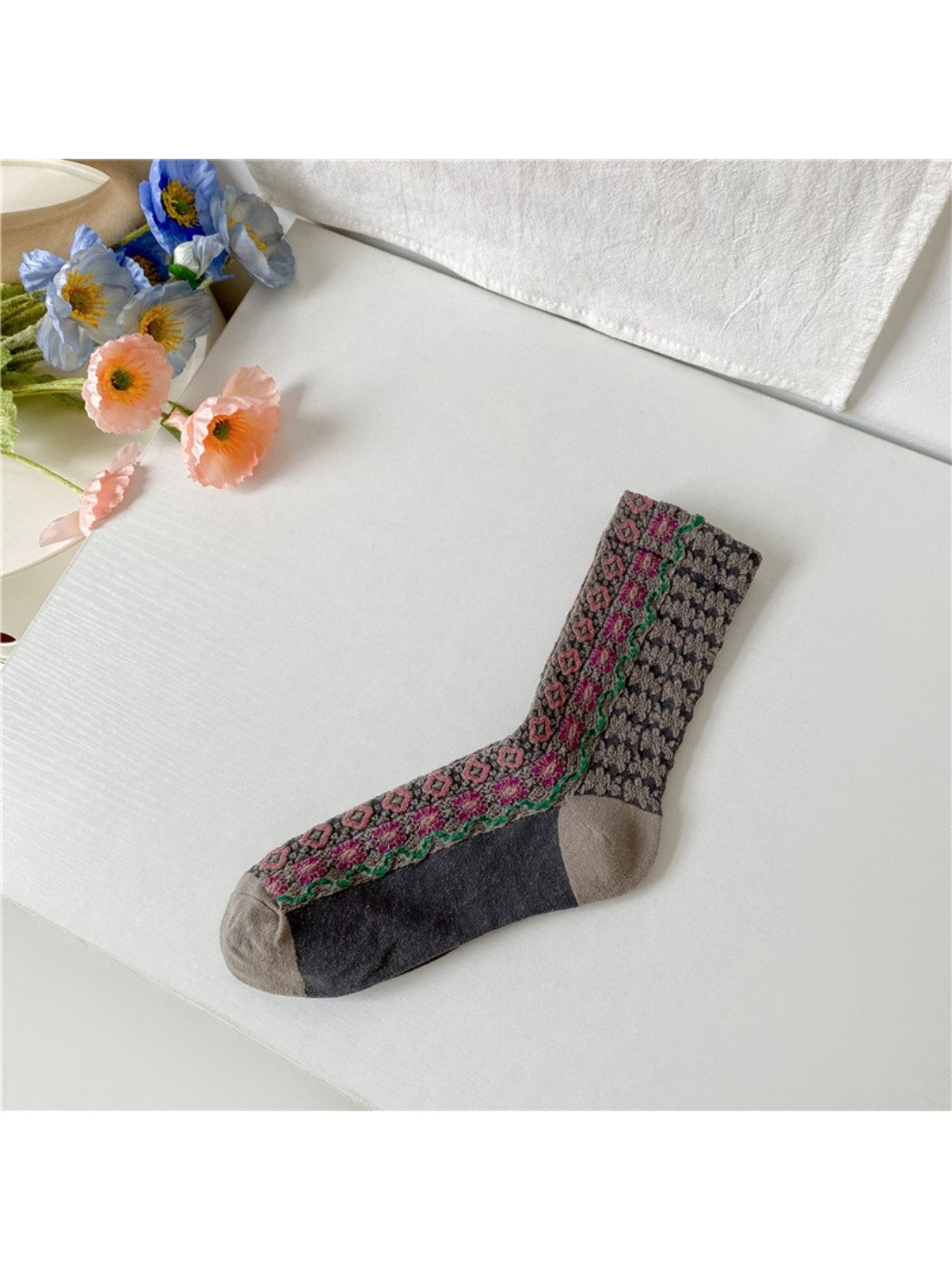 Rufia - Folk Pattern Crew Socks