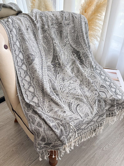 Scarvii - Oversized Paisley Fringe Scarf Wrap