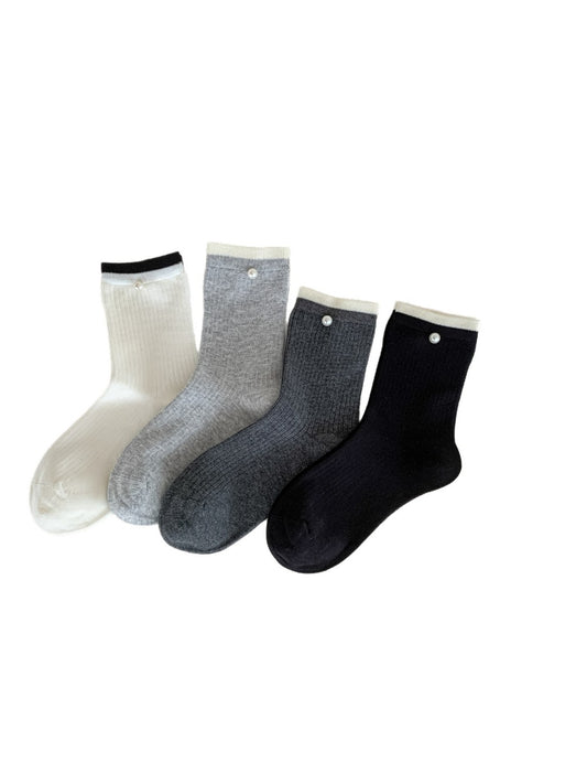 Rufia – Color-Block Striped Mid-Calf Socks