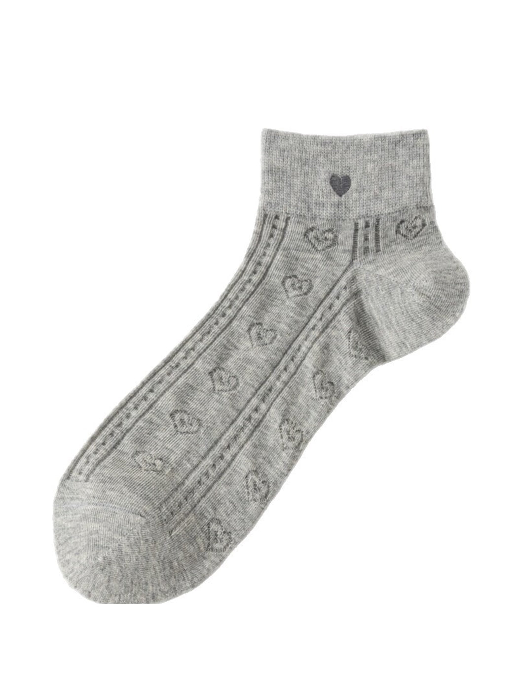 Rufia - Heart Design Openwork Ankle Socks