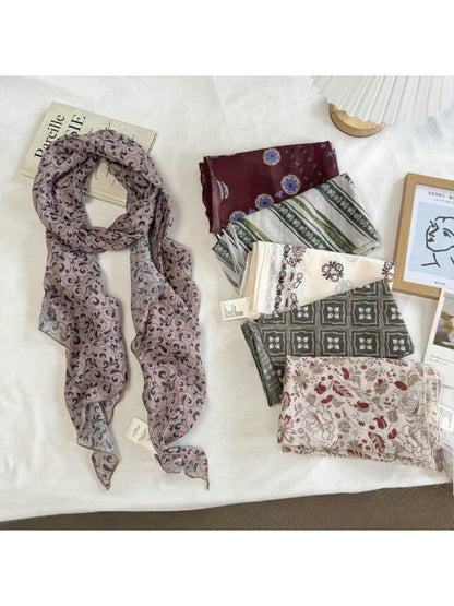 Scarvii - Vintage Print Long Scarf