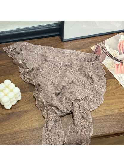 Scarvii - Openwork Lace Design Triangle Bandana