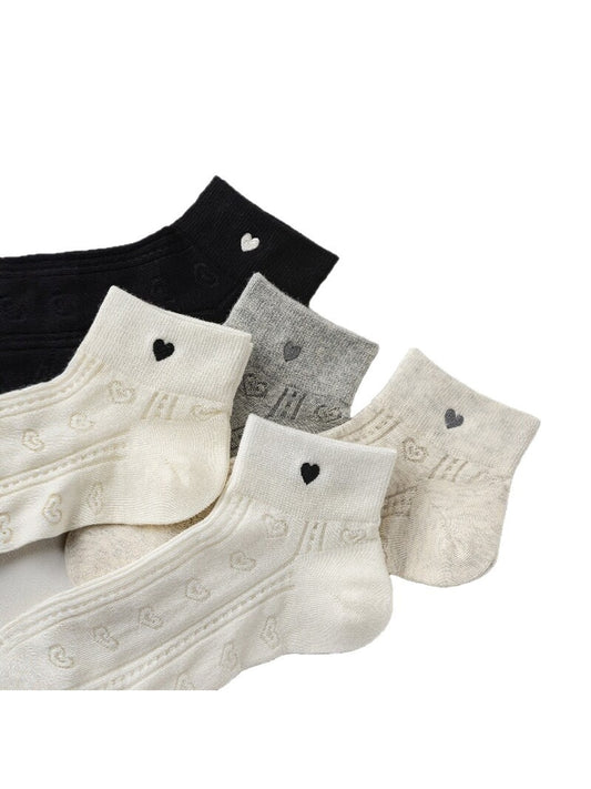 Rufia - Heart Embroidered Detail Ankle Socks