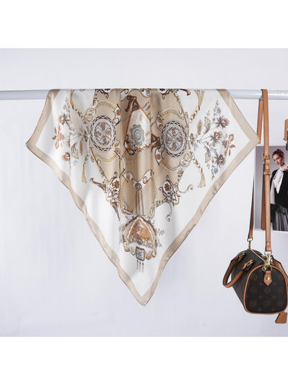 Scarvii - Vintage Jewelry Print Square Scarf